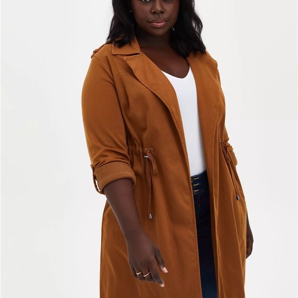 TORRID Drape Front Trench SZ 00 or M/L Drawstring Trench Coat great for spring